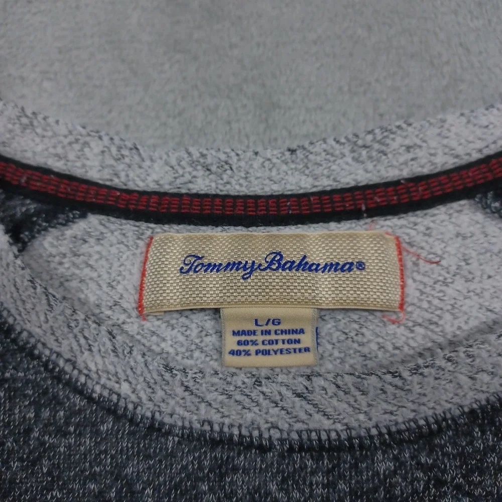 Tommy Bahama Sweater Mens‎ Large Gray Long Sleeve Pullover Fleece Casual